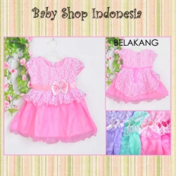 large PD406 Dress Anak Simple Brocade Bow 65 Softpink copy